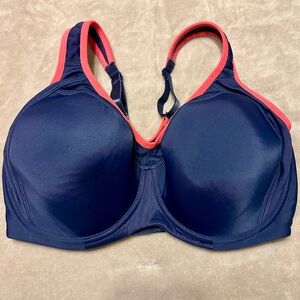 Navy/Neon Red 38DD Sports Bra